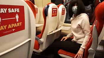 Public Dick Flash in the Train Ended up with Risky Handjob and Blowjob from a Stranger. video