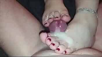 Making Footjob By Desi Indian Wife video